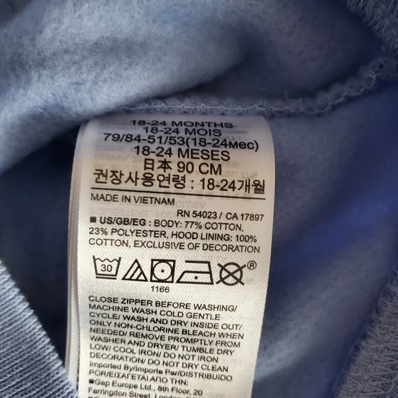 Baby Gap Zip Up Hoodie. Ears on Hood. NWT. Size‎ 18-24 Months. - Picture 4 of 4